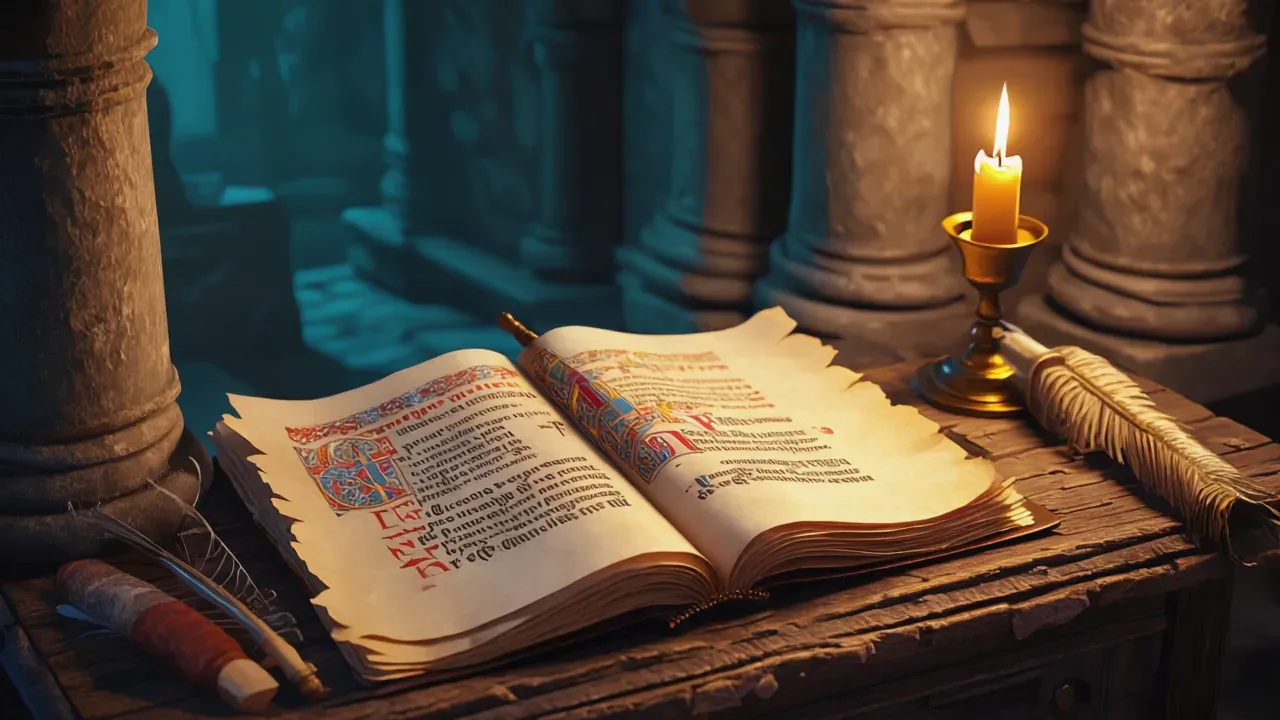 Manoscritto medico miniato a lume di candela in uno scriptorium monastico: a Montecassino il sapere medico antico fu salvato e tradotto